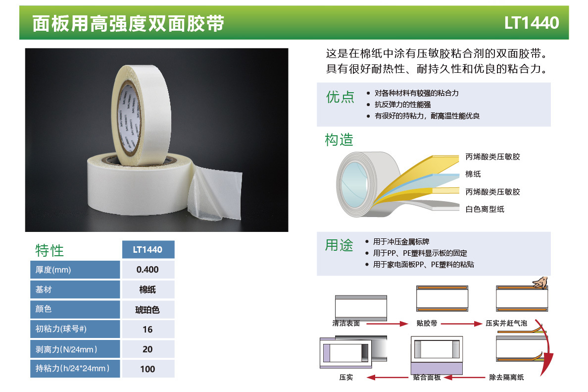 面板用高强度双面胶带 LT1440